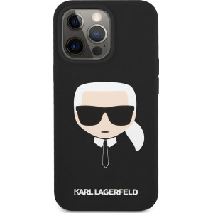 Karl Lagerfeld Liquid Silicone Karl Head Kryt pro iPhone 13 Pro Black