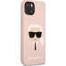 Karl Lagerfeld Liquid Silicone Karl Head pouzdro pro iPhone 13 Light Pink