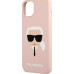 Karl Lagerfeld Liquid Silicone Karl Head pouzdro pro iPhone 13 Light Pink