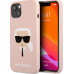 Karl Lagerfeld Liquid Silicone Karl Head pouzdro pro iPhone 13 Light Pink