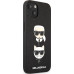 Karl Lagerfeld PU Saffiano Karl and Choupette Heads Kryt pro iPhone 13 Black