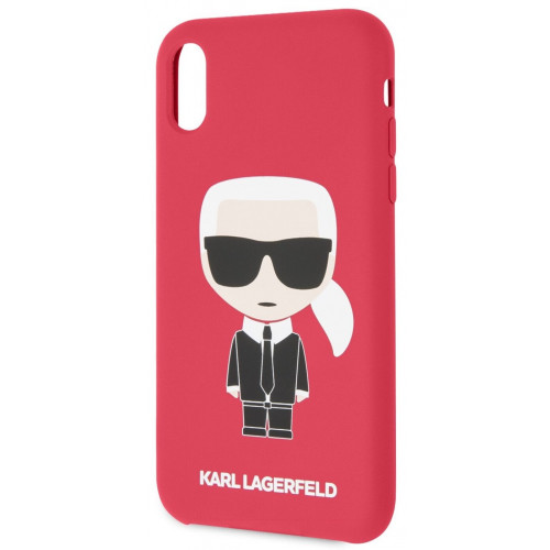 Karl Lagerfeld Full Body Iconic Silikonové Pouzdro pro iPhone Xr Red