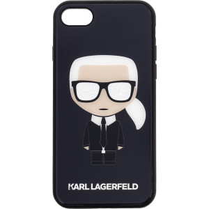 Karl Lagerfeld Iconic Full Body Glitter Pouzdro pro iPhone 7 / 8 / SE (2020) Black