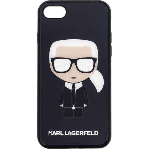 Karl Lagerfeld Iconic Full Body Glitter Pouzdro pro iPhone 7 / 8 / SE (2020) / SE (2022) Black