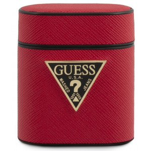Guess Saffiano Pouzdro pro AirPods 1 / 2 Red