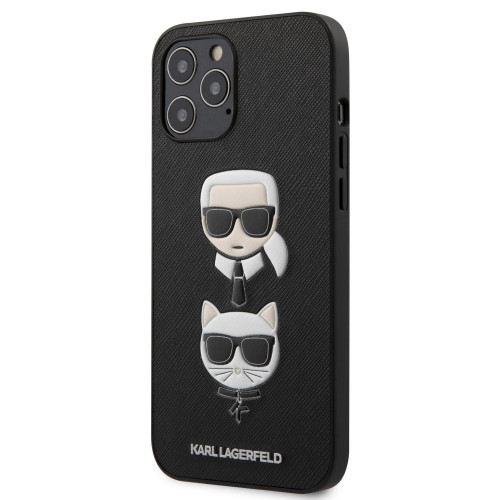 Karl Lagerfeld Saffiano K&C Heads Kryt pro iPhone 12 Pro Max Black