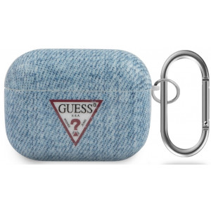 Guess Denim Triangle Pouzdro pro Airpods Pro Light Blue