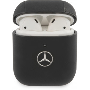 Mercedes Kožené Pouzdro pro AirPods 1/2 Black