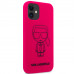 Karl Lagerfeld Iconic Outline Silikonový Kryt pro iPhone 12 mini Pink