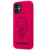 Karl Lagerfeld Iconic Outline Silikonový Kryt pro iPhone 12 mini Pink