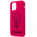 Karl Lagerfeld Iconic Outline Silikonový Kryt pro iPhone 12 mini Pink