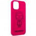 Karl Lagerfeld Iconic Outline Silikonový Kryt pro iPhone 12 mini Pink