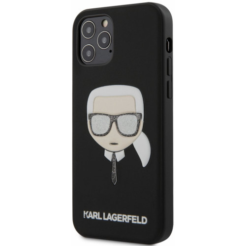 Karl Lagerfeld Glitter Head Kryt pro iPhone 12 Pro Max Black