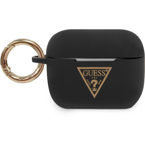 Guess Triangle Silikonové Pouzdro pro Airpods Pro Black