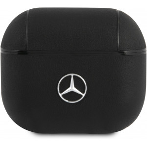 Mercedes Kožené Pouzdro pro AirPods 3 Black