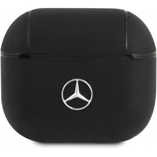 Mercedes Kožené Pouzdro pro AirPods 3 Black