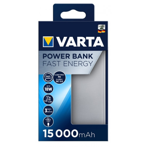 VARTA Power Bank Fast Energy 15000mAh Silver