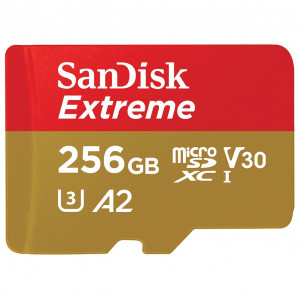 SanDisk Extreme microSDXC UHS-I A2 Card 256GB + Adapter (EU Blister)