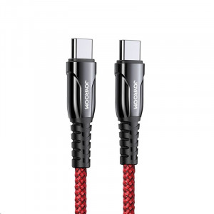 Joyroom S-1230K1 USB-C to USB-C Braided Fast Charging Cable 1.2m Red