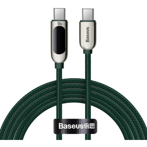 Baseus CATSK-C06 Fast Charging Datový Kabel USB-C - USB-C 100W 2m Green