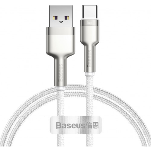 Baseus CAKF000102 Cafule Metal Datový Kabel USB-USB-C 66W 1m White