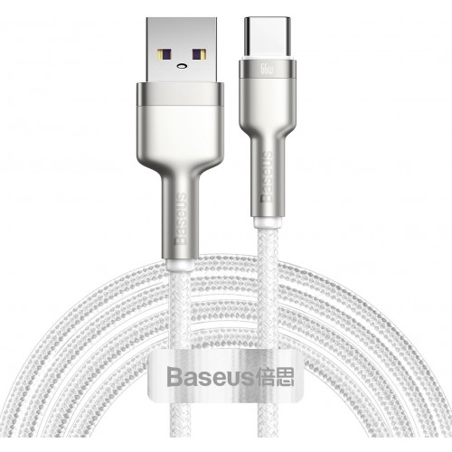 Baseus CAKF000202 Cafule Metal Datový Kabel USB-USB-C 66W 2m White