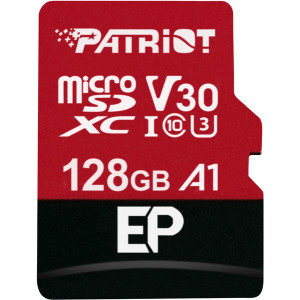 PATRIOT EP Series microSDXC Class 10 V30 A1 U3 card 128GB + Adaptér
