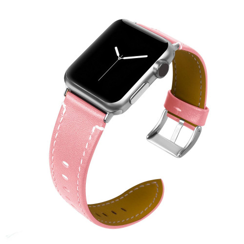 Tactical 033 Color Kožený Řemínek pro Apple Watch 38-40mm Pink