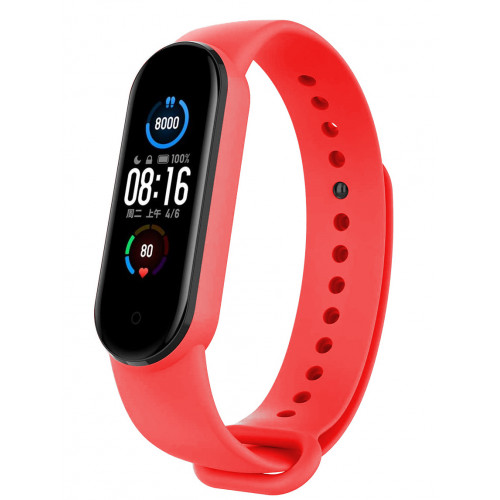 Tactical 656 Silikonový Řemínek pro Xiaomi Mi Band 5 / 6 Red (EU Blister)