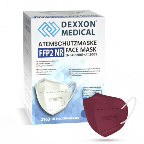 DEXXON MEDICAL Respirátor FFP2 NR vínový 50ks/bal