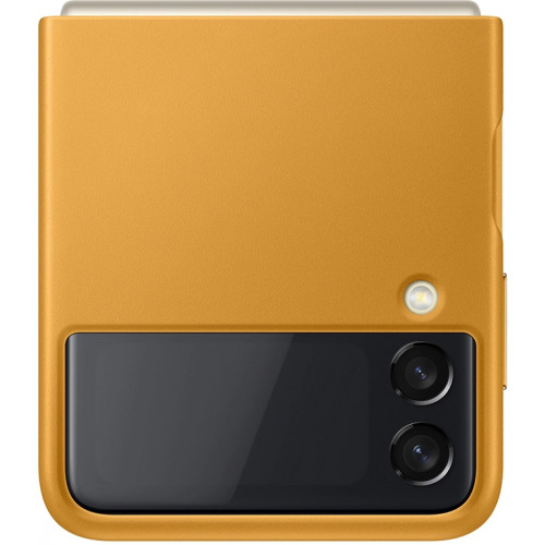 Samsung Kožený Kryt pro Galaxy Z Flip3 5G Mustard