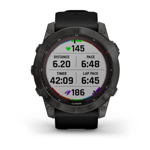 Garmin fenix 7X Sapphire Solar Edition Carbon Gray DLC Titanium with Black Band