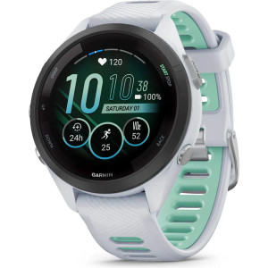 Garmin Forerunner 265S Black Bezel with Whitestone Case and Whitestone/Neo Tropic Silicone Band