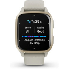 Garmin Venu Sq 2 Music Edition Cream Gold Aluminium Bezel with French Grey Case and Silicone Band