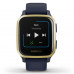 Garmin VENU SQ Music Light Gold Aluminum Bezel with Navy Case and Silicone Band