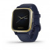 Garmin VENU SQ Music Light Gold Aluminum Bezel with Navy Case and Silicone Band