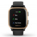 Garmin VENU SQ Music Rose Gold Aluminum Bezel with Black Case and Silicone Band (Eco-Box)