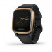 Garmin VENU SQ Music Rose Gold Aluminum Bezel with Black Case and Silicone Band (Eco-Box)