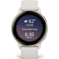 Garmin vívoactive 5 Cream Gold Aluminum Bezel with Ivory Case and Silicone Band