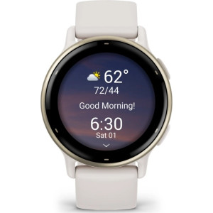 Garmin vívoactive 5 Cream Gold Aluminum Bezel with Ivory Case and Silicone Band