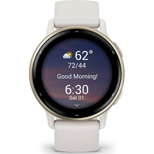 Garmin vívoactive 5 Cream Gold Aluminum Bezel with Ivory Case and Silicone Band