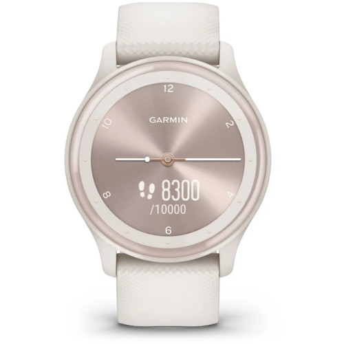 Garmin vívomove Sport Ivory Case and Silicone Band with Peach Gold Accents