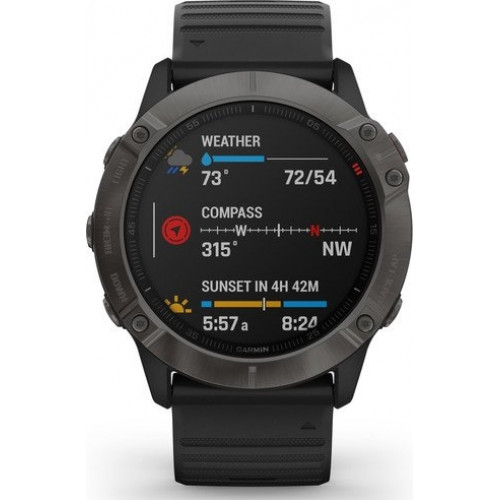 Garmin fēnix 6X Sapphire Edition Carbon Gray DLC with Black Band