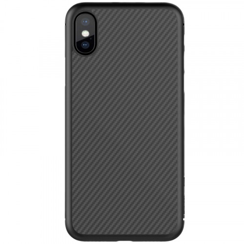 Nillkin Synthetic Fiber Ochranný Zadní Kryt Carbon Black pro iPhone X / Xs