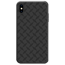 Nillkin Synthetic Fiber Ochranný Zadní Kryt Plaid Black pro iPhone Xs Max