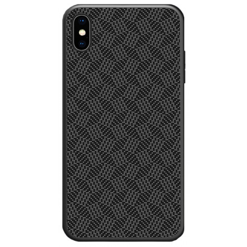 Nillkin Synthetic Fiber Ochranný Zadní Kryt Plaid Black pro iPhone Xs Max