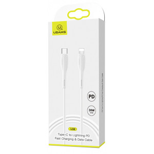 USAMS SJ405 U38 Type C / Lightning PD Datový Kabel White (EU Blister)