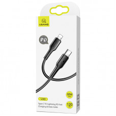 USAMS SJ406 U43 Fast Charging Lightning / Type C Fast Datový Kabel 1.2m Black (EU Blister)