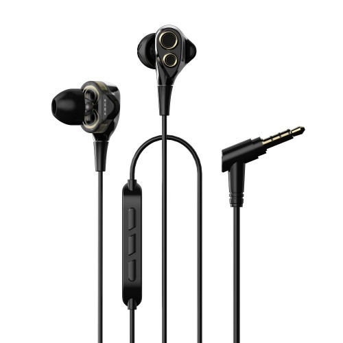 Dual Dynamic Drivers Earphones UiiSii BA-T8 mini jack 3,5mm Black