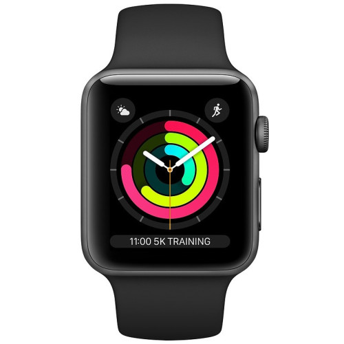 Apple Watch Series 3 38mm GPS Space Gray Aluminium Case with Black Sport Band